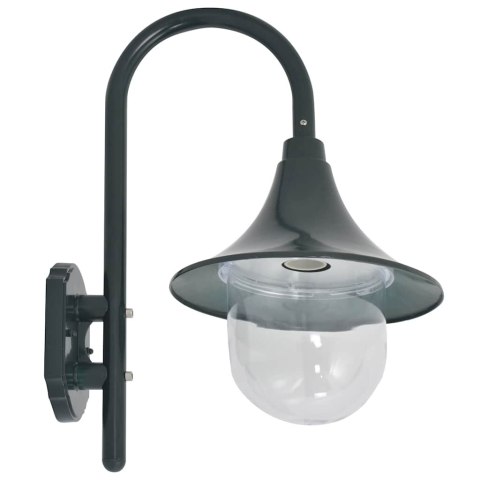 ŚCIENNA LAMPA OGRODOWA 42CM E27 ALUMINIOWA CIEMNOZIELONA
