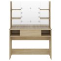 STOLIK DO MAKIJAŻU Z LED 100X40X135CM MDF KOLOR DĘBOWY