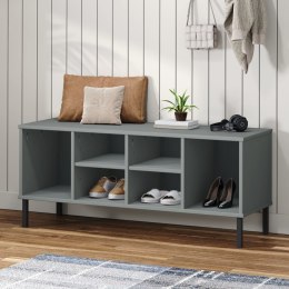 SZAFKA NA BUTY OSLO METALOWE NÓŻKI SZARA 106X35X45CM