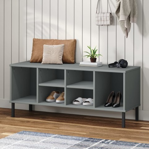 SZAFKA NA BUTY OSLO METALOWE NÓŻKI SZARA 106X35X45CM