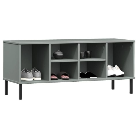 SZAFKA NA BUTY OSLO METALOWE NÓŻKI SZARA 106X35X45CM