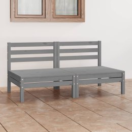 2-OSOBOWA SOFA OGRODOWA SZARA LITE DREWNO SOSNOWE