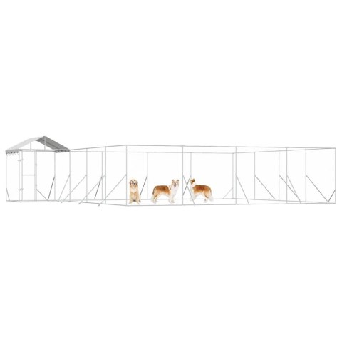 KOJEC DLA PSA Z DACHEM SREBRNY 10X8X2,5M STAL GALWANIZOWANA