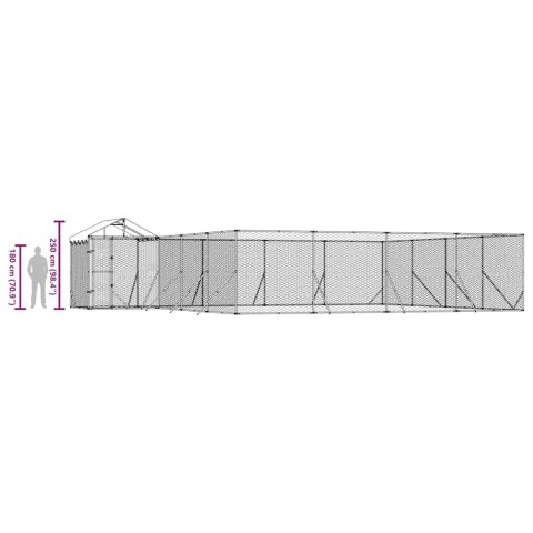 KOJEC DLA PSA Z DACHEM SREBRNY 10X8X2,5M STAL GALWANIZOWANA