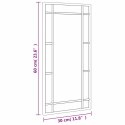 LUSTRO ŚCIENNE CZARNE 30X60CM PROSTOKĄTNE ŻELAZO