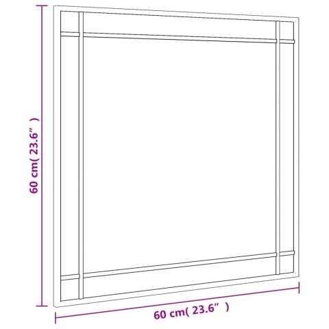 LUSTRO ŚCIENNE CZARNE 60X60CM KWADRATOWE ŻELAZO