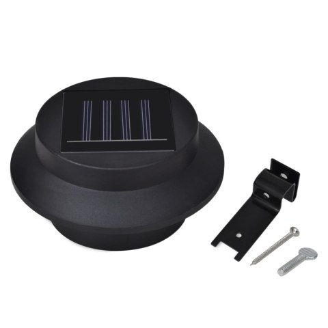 ZESTAW 12 LAMP SOLARNYCH LED NA OGRODZENIE CZARNE ŚCIENNE OŚWIETLENIE 12SZT.