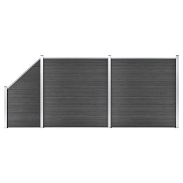 ZESTAW OGRODZENIOWY Z WPC 446X(105-186)CM CZARNY