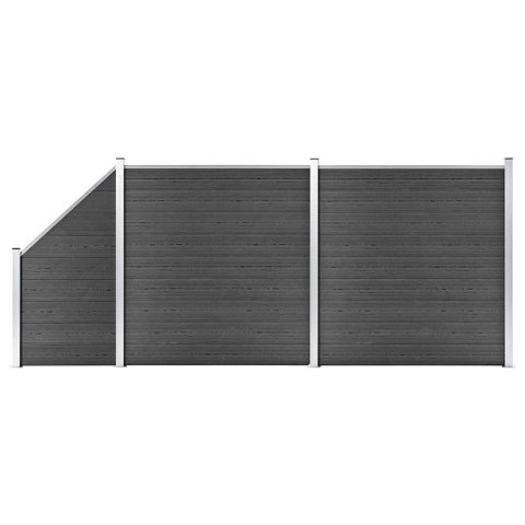 ZESTAW OGRODZENIOWY Z WPC 446X(105-186)CM CZARNY
