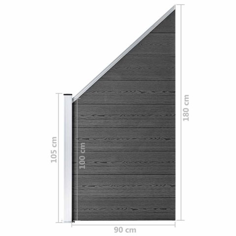 ZESTAW OGRODZENIOWY Z WPC 446X(105-186)CM CZARNY