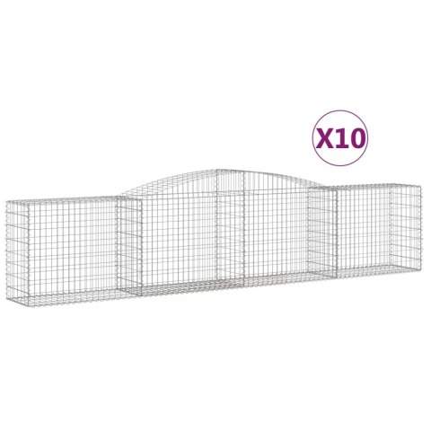 KOSZE GABIONOWE 10 SZT 400X50X80/100CM GALWANIZOWANE ŻELAZO