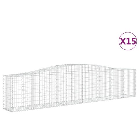 KOSZE GABIONOWE 15 SZT 400X50X80/100CM GALWANIZOWANE ŻELAZO