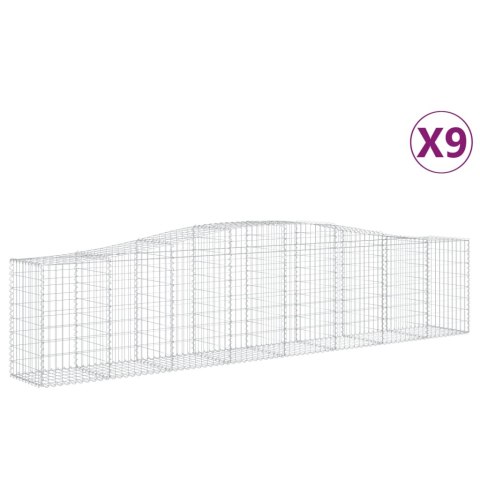 KOSZE GABIONOWE 9 SZT 400X50X80/100CM GALWANIZOWANE ŻELAZO