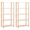 REGAŁY Z 5 PÓŁKAMI 2 SZT. 80X38X170CM SOSNA 250 KG