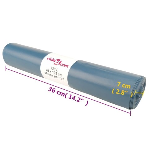 WORKI NA ŚMIECI 100 SZT. NIEBIESKIE 120 L