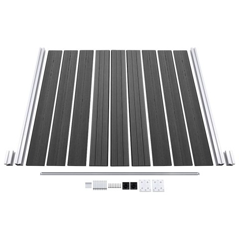 ZESTAW OGRODZENIOWY Z WPC 1830X(105-186)CM CZARNY