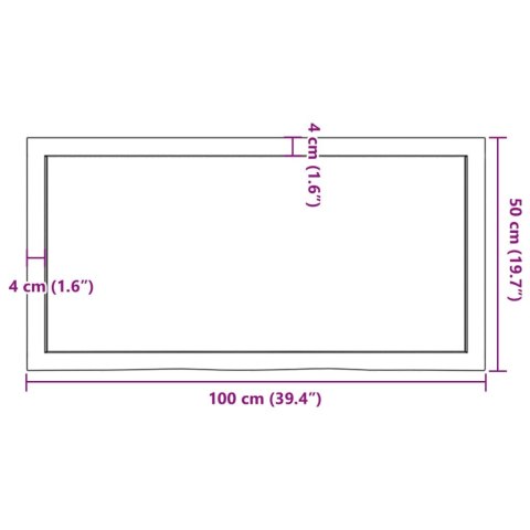 BLAT DO ŁAZIENKI JASNOBRĄZOWY 100X50X(2-4)CM LITE DREWNO