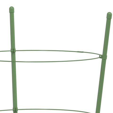 PODPÓRKI DLA ROŚLIN, Z 3 OBRĘCZAMI, 5 SZT, ZIELONE, 75 CM, STAL