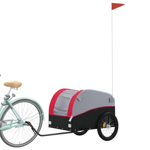 PRZYCZEPKA ROWEROWA CZARNO-CZERWONA 45 KG ŻELAZO