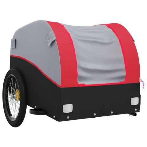 PRZYCZEPKA ROWEROWA CZARNO-CZERWONA 45 KG ŻELAZO