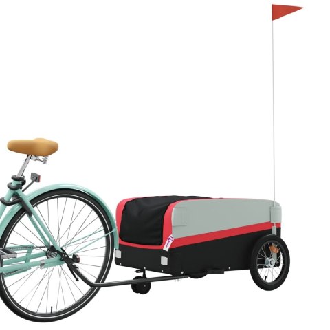 PRZYCZEPKA ROWEROWA CZARNO-CZERWONA 45 KG ŻELAZO