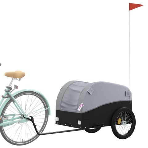 PRZYCZEPKA ROWEROWA CZARNO-SZARA 45 KG ŻELAZO