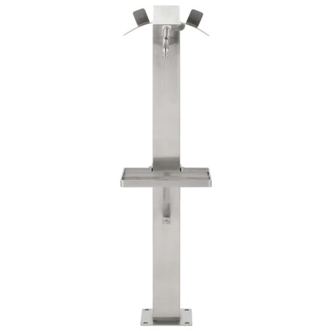 VidaXL Kran ogrodowy na słupku, stal nierdzewna, kwadratowy, 95 cm