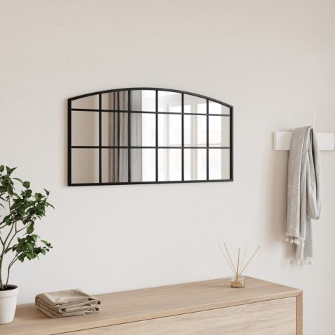 LUSTRO ŚCIENNE CZARNE 80X40CM ZAKOŃCZONE ŁUKIEM ŻELAZO