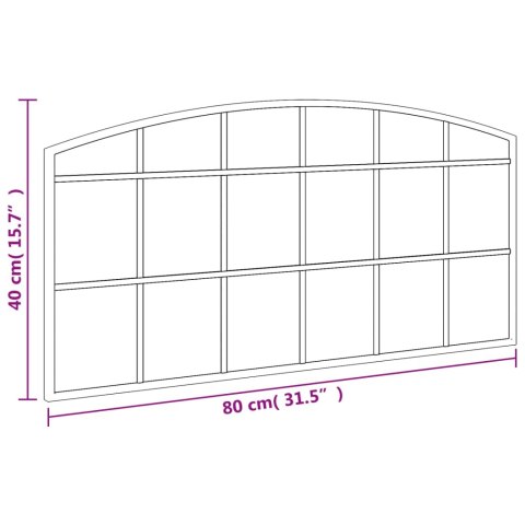 LUSTRO ŚCIENNE CZARNE 80X40CM ZAKOŃCZONE ŁUKIEM ŻELAZO