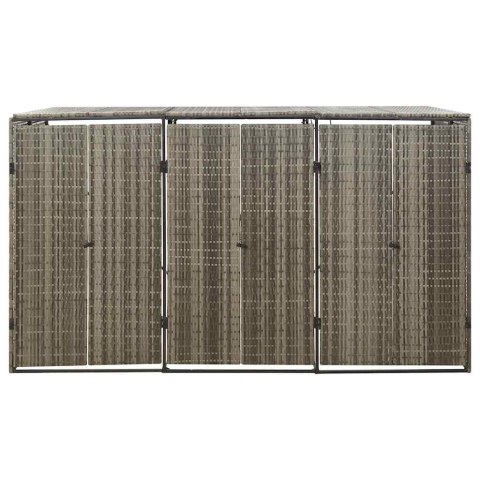 OSŁONA NA 3 KOSZE NA ŚMIECI SZARA 207X80X117CM POLIRATTAN
