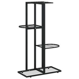 4-POZIOMOWY STOJAK NA KWIATY 43X22X76CM CZARNY METALOWY