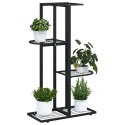 4-POZIOMOWY STOJAK NA KWIATY 43X22X76CM CZARNY METALOWY