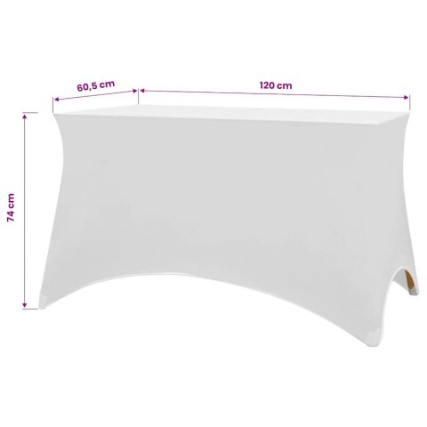 ELASTYCZNY POKROWIEC NA STÓŁ 120X60,5X74CM 2 SZT. BIAŁE