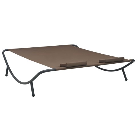 LEŻANKA OGRODOWA TKANINA BRĄZOWA