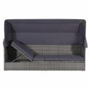 LEŻANKA OGRODOWA Z ZADASZENIEM SZARA 205X62CM RATTAN PE