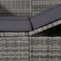 LEŻANKA OGRODOWA Z ZADASZENIEM SZARA 205X62CM RATTAN PE