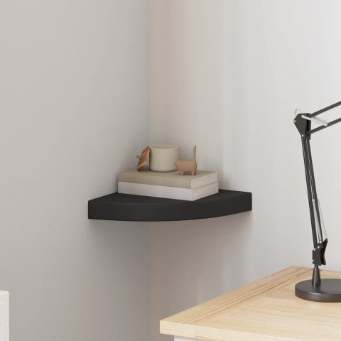 NAROŻNA PÓŁKA ŚCIENNA CZARNA 25X25X3,8CM MDF