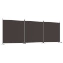 PARAWAN 3-PANELOWY BRĄZOWY 525X180CM TKANINA