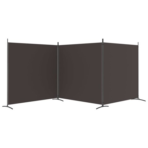 PARAWAN 3-PANELOWY BRĄZOWY 525X180CM TKANINA