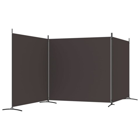 PARAWAN 3-PANELOWY BRĄZOWY 525X180CM TKANINA