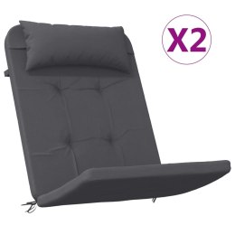PODUSZKI NA KRZESŁA ADIRONDACK 2 SZT. ANTRACYT TKANINA OXFORD
