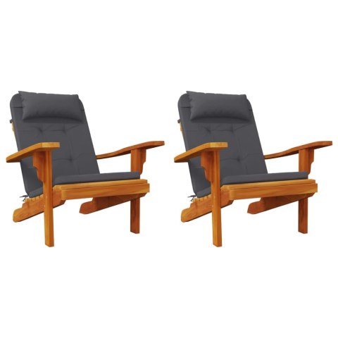 PODUSZKI NA KRZESŁA ADIRONDACK 2 SZT. ANTRACYT TKANINA OXFORD
