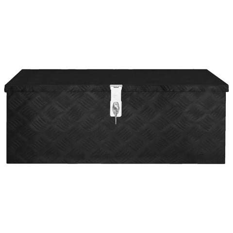 SKRZYNKA DO PRZECHOWYWANIA CZARNA 80X39X30CM ALUMINIUM