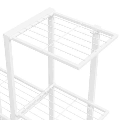 STOJAK NA KWIATY NA KÓŁKACH 94,5X25X92,5CM BIAŁY METALOWY