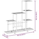 STOJAK NA KWIATY NA KÓŁKACH 94,5X25X92,5CM BIAŁY METALOWY