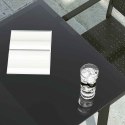 STÓŁ OGRODOWY CZARNY 140X70X74CM STAL I SZKŁO
