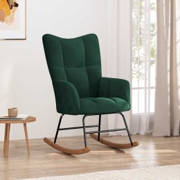 FOTEL BUJANY CIEMNOZIELONY TAPICEROWANY AKSAMITEM DO SALONU NA PŁOZACH 98CM