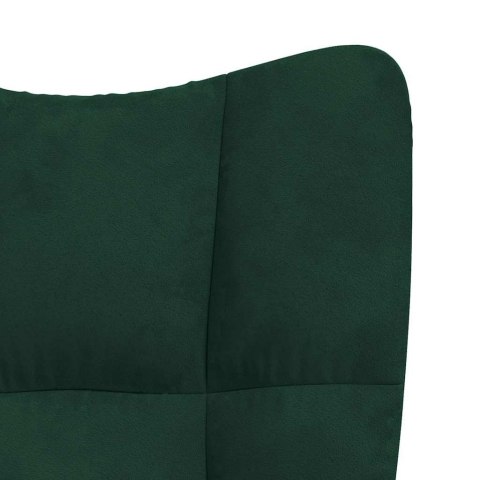 FOTEL BUJANY CIEMNOZIELONY TAPICEROWANY AKSAMITEM DO SALONU NA PŁOZACH 98CM