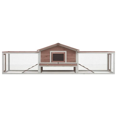 KLATKA DLA KRÓLIKA MOKKA 310X70X87CM DREWNO SOSNY I JODŁY