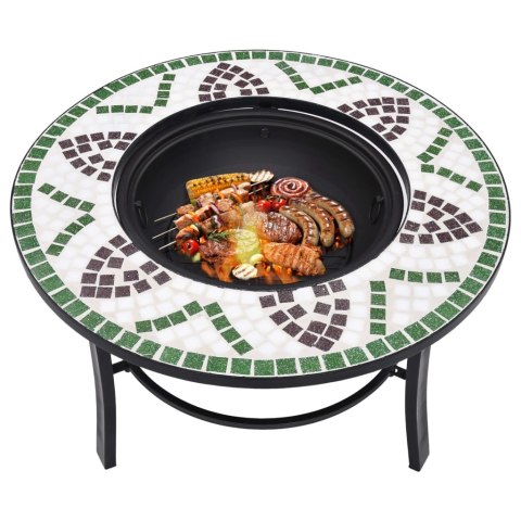 PALENISKO Z MOZAIKĄ ZIELONE 68CM CERAMIKA